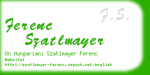 ferenc szatlmayer business card